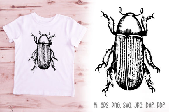 Big Beetle Bug Logo Illustration SVG: A Design Asset with Character